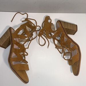 Anthropologie Musse & Cloud brown leather 4” cage lace up shoes
